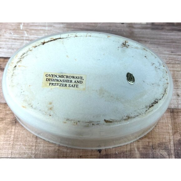 Handcrafted Stoneware Oval Bowl With Heart & Leaf Design - Picture 3 of 5